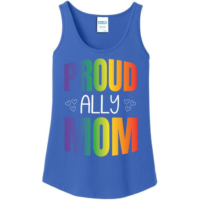 Proud Ally Mom Proud Lgbt Mom Gift Lesbian Pride Lgbtq Ally Meaningful Gift Ladies Essential Tank