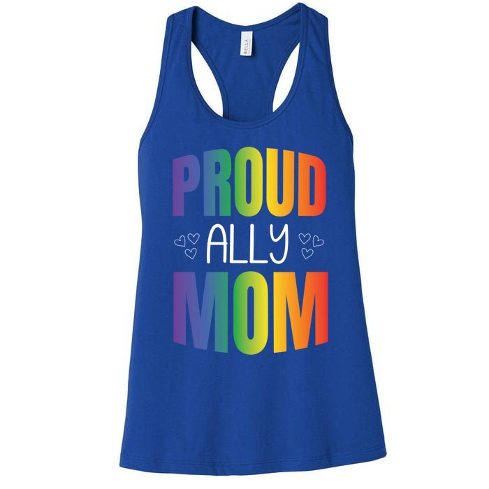 Proud Ally Mom Proud Lgbt Mom Gift Lesbian Pride Lgbtq Ally Meaningful Gift Women's Racerback Tank