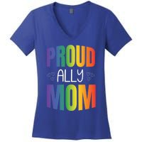 Proud Ally Mom Proud Lgbt Mom Gift Lesbian Pride Lgbtq Ally Meaningful Gift Women's V-Neck T-Shirt