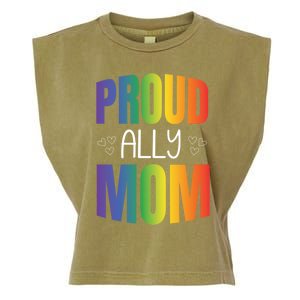 Proud Ally Mom Proud Lgbt Mom Gift Lesbian Pride Lgbtq Ally Meaningful Gift Garment-Dyed Women's Muscle Tee