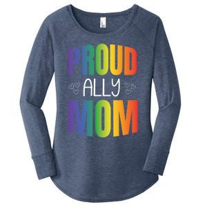 Proud Ally Mom Proud Lgbt Mom Gift Lesbian Pride Lgbtq Ally Meaningful Gift Women's Perfect Tri Tunic Long Sleeve Shirt