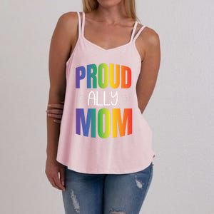 Proud Ally Mom Proud Lgbt Mom Gift Lesbian Pride Lgbtq Ally Meaningful Gift Women's Strappy Tank