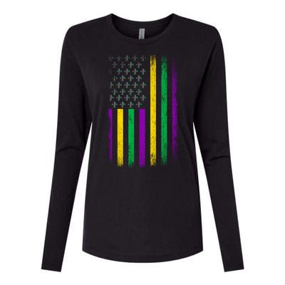 Patriotic American Masquerade Usa Flag Party Mardi Gras Gift Womens Cotton Relaxed Long Sleeve T-Shirt