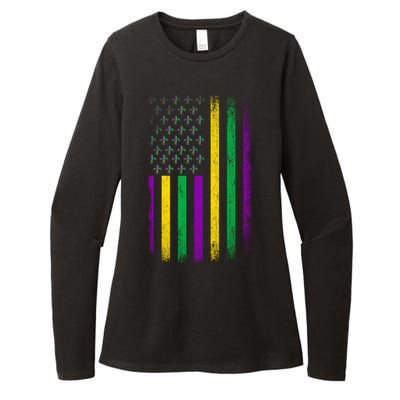 Patriotic American Masquerade Usa Flag Party Mardi Gras Gift Womens CVC Long Sleeve Shirt