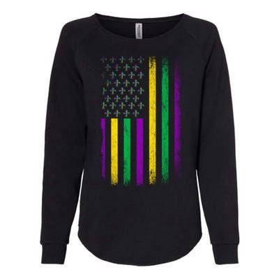 Patriotic American Masquerade Usa Flag Party Mardi Gras Gift Womens California Wash Sweatshirt