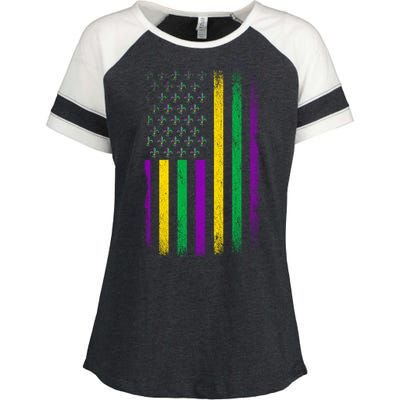 Patriotic American Masquerade Usa Flag Party Mardi Gras Gift Enza Ladies Jersey Colorblock Tee