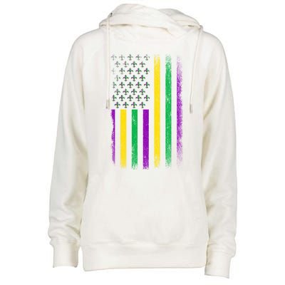 Patriotic American Masquerade Usa Flag Party Mardi Gras Gift Womens Funnel Neck Pullover Hood