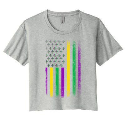 Patriotic American Masquerade Usa Flag Party Mardi Gras Gift Women's Crop Top Tee