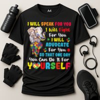 puzzle Autism Mom Elephant Autism Awareness Cooling Performance Crew T-Shirt