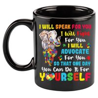 puzzle Autism Mom Elephant Autism Awareness 11oz C Handle Ceramic Mug
