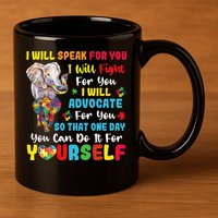 puzzle Autism Mom Elephant Autism Awareness 11oz C Handle Ceramic Mug