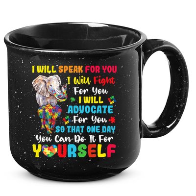 puzzle Autism Mom Elephant Autism Awareness 15oz Campfire Ceramic Mug