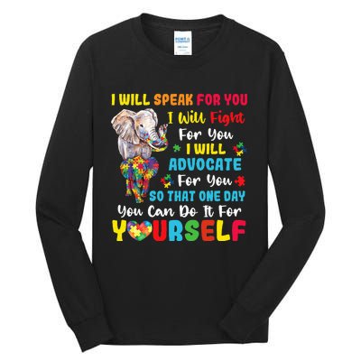 puzzle Autism Mom Elephant Autism Awareness Tall Long Sleeve T-Shirt