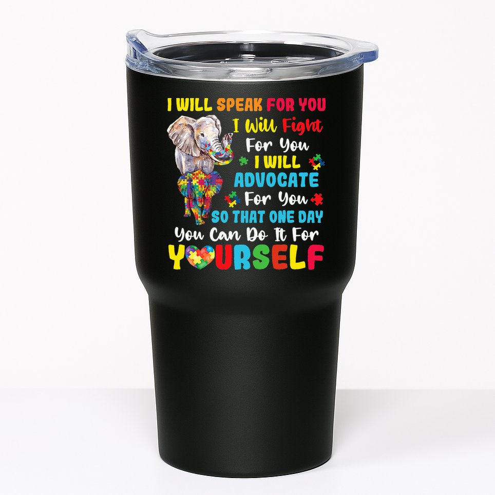 puzzle Autism Mom Elephant Autism Awareness Tumbler