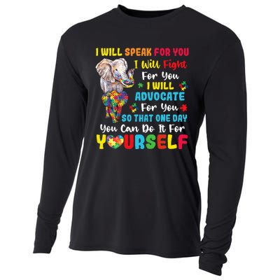 puzzle Autism Mom Elephant Autism Awareness Cooling Performance Long Sleeve Crew