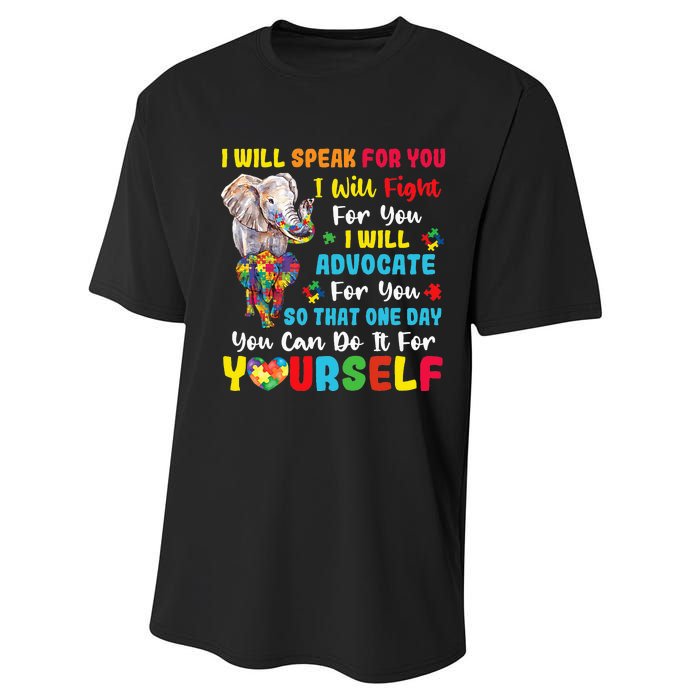 puzzle Autism Mom Elephant Autism Awareness Performance Sprint T-Shirt