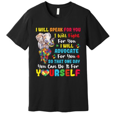 puzzle Autism Mom Elephant Autism Awareness Premium T-Shirt