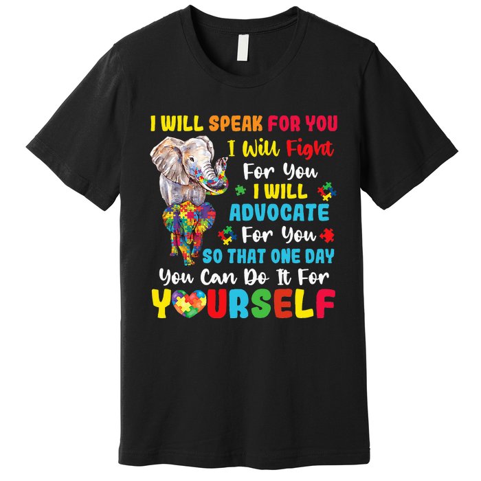 puzzle Autism Mom Elephant Autism Awareness Premium T-Shirt