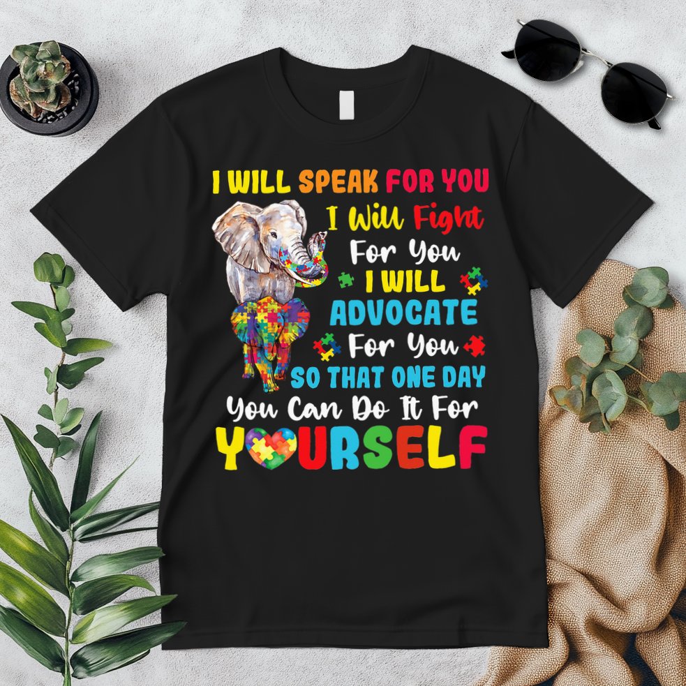 puzzle Autism Mom Elephant Autism Awareness Premium T-Shirt