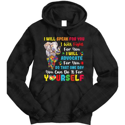 puzzle Autism Mom Elephant Autism Awareness Tie Dye Hoodie