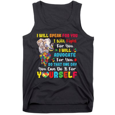 puzzle Autism Mom Elephant Autism Awareness Tank Top