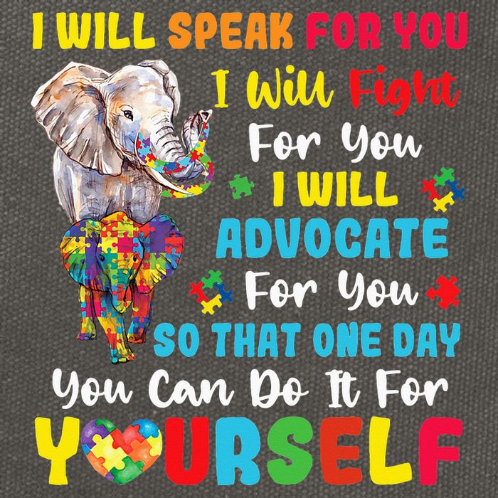 puzzle Autism Mom Elephant Autism Awareness Cotton Canvas Backpack