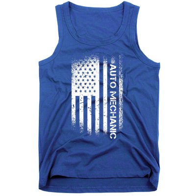 Patriotic Auto Mechanic With American Flag Cool Gift Tank Top