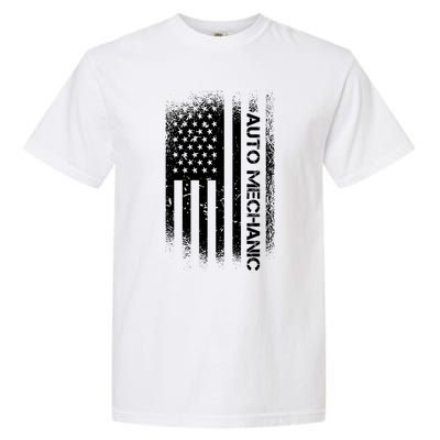 Patriotic Auto Mechanic With American Flag Cool Gift Garment-Dyed Heavyweight T-Shirt