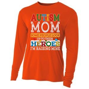 Proud Autism Mom Raising Hero Sped Mom Autism Awareness Cute Gift Cooling Performance Long Sleeve Crew