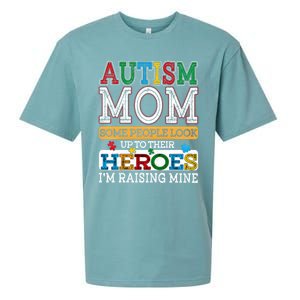 Proud Autism Mom Raising Hero Sped Mom Autism Awareness Cute Gift Sueded Cloud Jersey T-Shirt