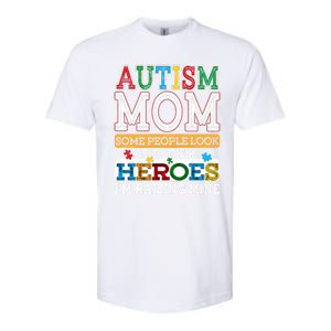 Proud Autism Mom Raising Hero Sped Mom Autism Awareness Cute Gift Softstyle CVC T-Shirt