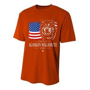 Proud Alaskan Malamute Dad American Flag Patriotic Dog Gift Performance Sprint T-Shirt