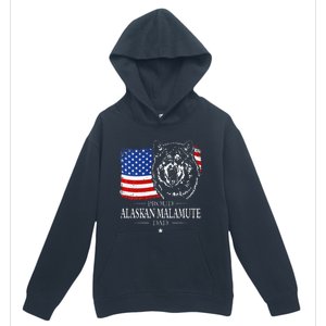 Proud Alaskan Malamute Dad American Flag Patriotic Dog Gift Urban Pullover Hoodie