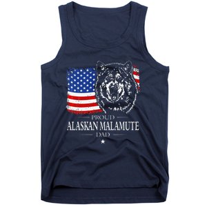 Proud Alaskan Malamute Dad American Flag Patriotic Dog Gift Tank Top