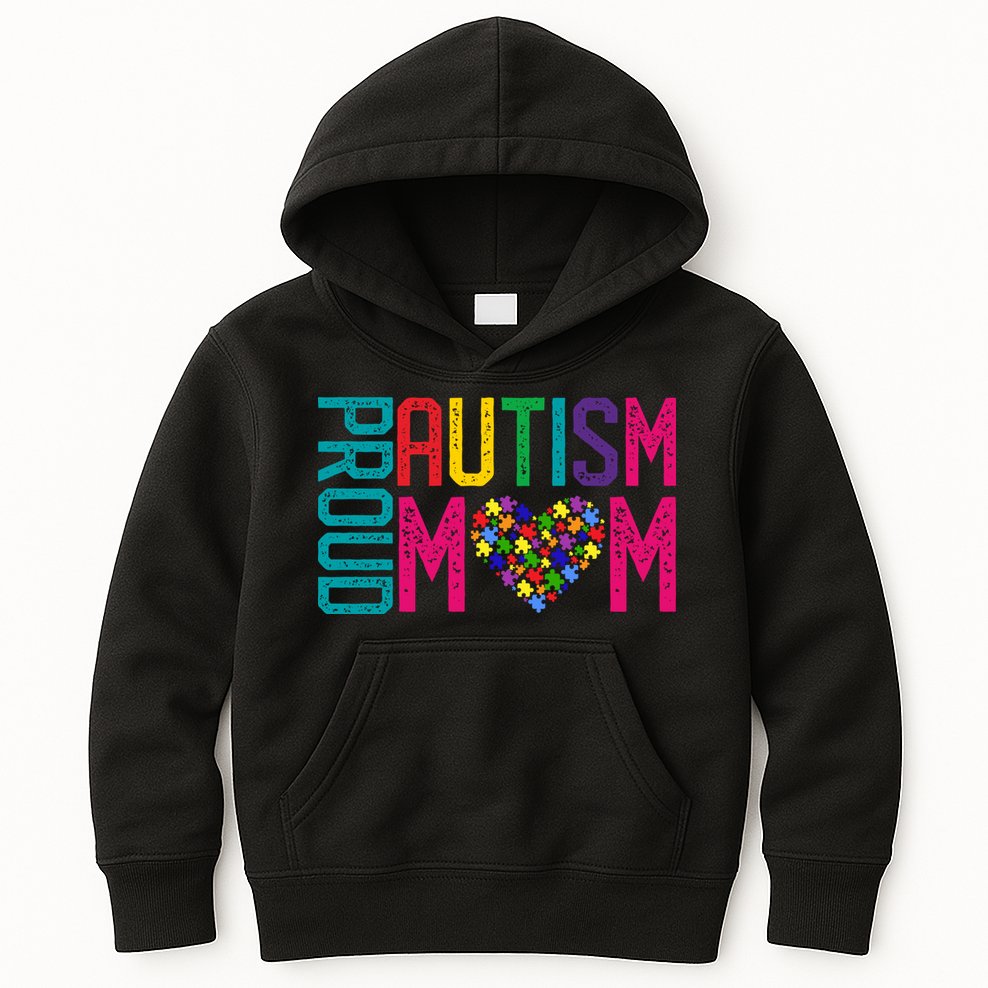 Proud Autism Mom Autism Awareness Day Month Kids Hoodie