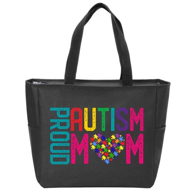 Proud Autism Mom Autism Awareness Day Month Zip Tote Bag