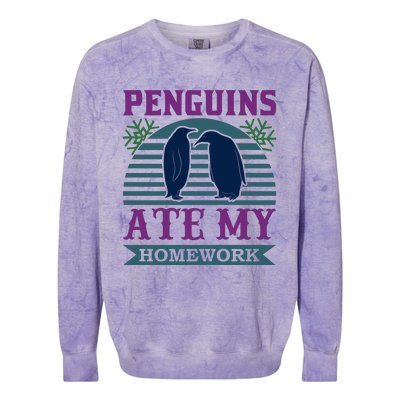 Penguins Ate My Homework Colorblast Crewneck Sweatshirt