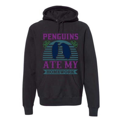 Penguins Ate My Homework Premium Hoodie