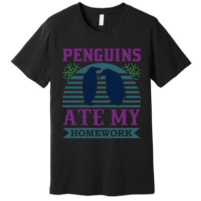 Penguins Ate My Homework Premium T-Shirt