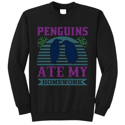 Penguins Ate My Homework Tall Sweatshirt