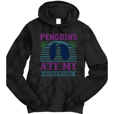 Penguins Ate My Homework Tie Dye Hoodie