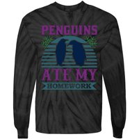 Penguins Ate My Homework Tie-Dye Long Sleeve Shirt