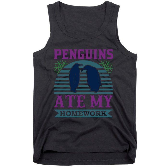 Penguins Ate My Homework Tank Top