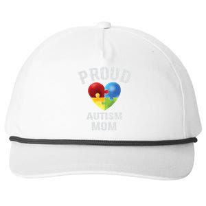 Proud Autism Mom Autism Awareness Funny Gift For Mommy Mama Meaningful Gift Snapback Five-Panel Rope Hat