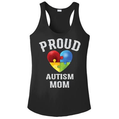 Proud Autism Mom Autism Awareness Funny Gift For Mommy Mama Meaningful Gift Ladies PosiCharge Competitor Racerback Tank