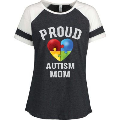 Proud Autism Mom Autism Awareness Funny Gift For Mommy Mama Meaningful Gift Enza Ladies Jersey Colorblock Tee