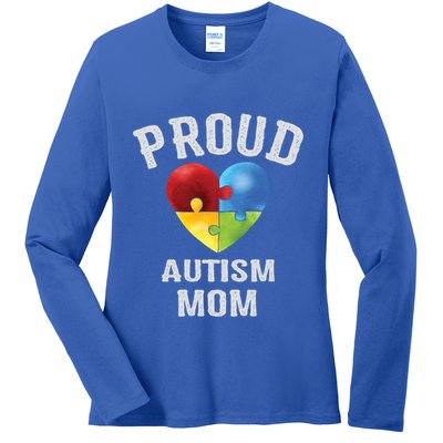 Proud Autism Mom Autism Awareness Funny Gift For Mommy Mama Meaningful Gift Ladies Long Sleeve Shirt