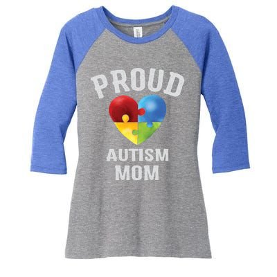 Proud Autism Mom Autism Awareness Funny Gift For Mommy Mama Meaningful Gift Women's Tri-Blend 3/4-Sleeve Raglan Shirt