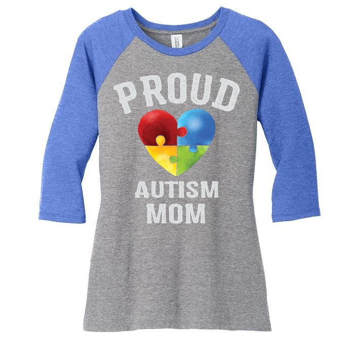 Proud Autism Mom Autism Awareness Funny Gift For Mommy Mama Meaningful Gift Women's Tri-Blend 3/4-Sleeve Raglan Shirt