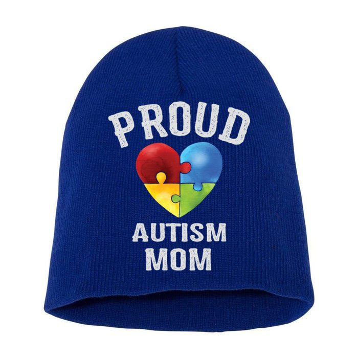 Proud Autism Mom Autism Awareness Funny Gift For Mommy Mama Meaningful Gift Short Acrylic Beanie